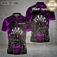 Maxcorners Dartboard Muscle Bull Rock Nโ Roll Grunge Multicolor Options Personalized Name, Team Name Unisex 3D Shirt