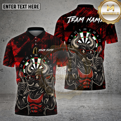 Maxcorners Dartboard Muscle Bull Rock Nโ Roll Grunge Multicolor Options Personalized Name, Team Name Unisex 3D Shirt