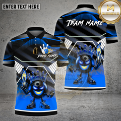 Maxcorners Bowling King Fire Crown Gradient Multicolor Options Personalized Name, Team Name Unisex 3D Shirt