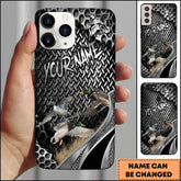 Maxcorners Hunting Phone Case Duck Family Industrial Metal Texture Wilderness Art Personalized Name Phone Case