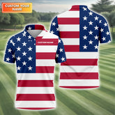 Maxcorners Custom Flag Golf Shirt, Golfing Apparel, Patriotic Golf Shirts, Mens Golf Gift