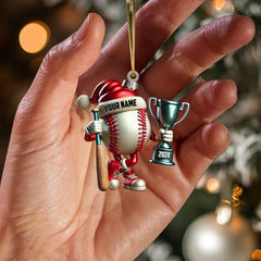 Maxcorners Baseball Champion Christmas Ornament, Personalized Ornament 2D Flat LM2211