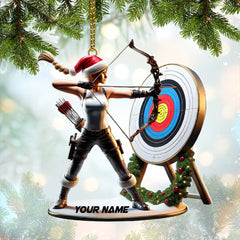 Maxcorners Custom Name Archery Christmas Ornament, Christmas Gift 2D Flat LM2111