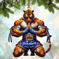 Maxcorners Custom Name Muay Thai Ornament, Christmas Gift for Muay Thai Lover 2D Flat LM2211