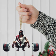 Maxcorners Custom Name Jesus Gym Ornament, Gymnastics Christmas Decoration 2D Flat LM2111