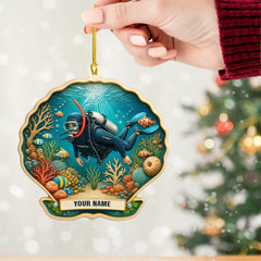 Maxcorners Diving Home Decor, Christmas Ornament, Personalized Ornament 8 2D Flat LM2111