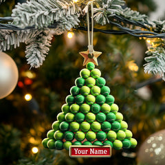 Maxcorners Tennis Ball Tree Christmas Ornament, Personalized Ornament 2D Flat LM2211