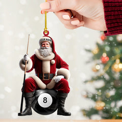 Maxcorners Billiard Santa Christmas Ornament, Personalized Ornament4 2D Flat LM2211