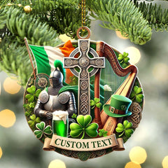 Maxcorners Custom Name Ireland Ornament, Christmas Gift for Ireland Lover 2D Flat LM2111