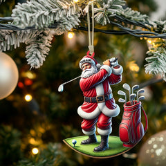 Maxcorners Santa Golf Christmas Ornament, Personalized Ornament 2D Flat LM2211