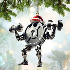 Maxcorners Custom Name Work Out Ornament, Gymnastics Christmas Gift 2D Flat LM2111