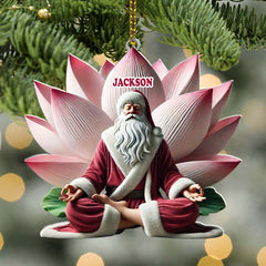 Maxcorners Custom Name Yoga Santa Ornament, Yogi Christmas Gift 2D Flat LM2211