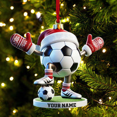 Maxcorners Football Ball Christmas Ornament, Personalized Ornament 2D Flat LM2211