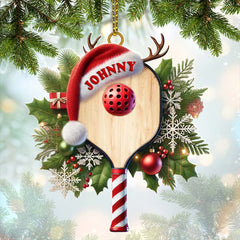 Maxcorners Custom Name Pickle Ball Ornament, Pickle Ball Christmas Gift 2D Flat LM2111