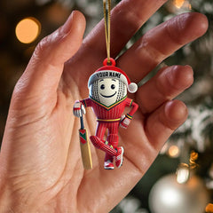 Maxcorners Cricket Ball Player Christmas Ornament, Personalized Ornament 2D Flat LM2211