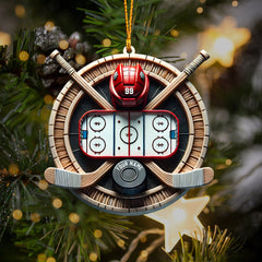 Maxcorners Hockey Christmas Ornament, Personalized Ornament 2D Flat LM2211
