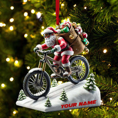 Maxcorners Santa Bike Ornament, Personalized Ornament 2D Flat LM2211