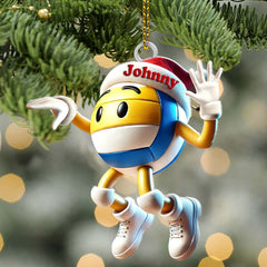 Maxcorners Custom Name Volleyball Ornament, Volleyball Lover Christmas Gift 2D Flat LM2211