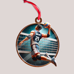 Maxcorners Custom Name and Number Handball Ornament, Christmas Gift for Handball Lover7 2D Flat LM2211