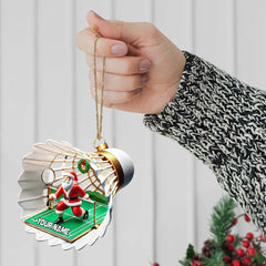 Maxcorners Custom Name Badminton Ornament, Christmas Gift for Badminton Lover 2D Flat LM2111