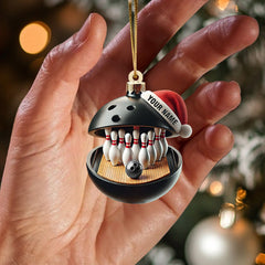 Maxcorners Bowling Lover Christmas Ornament, Personalized Ornament 2D Flat LM2211