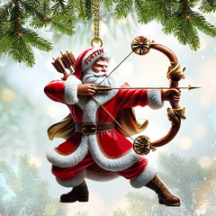 Maxcorners Custom Name Archery Santa Ornament, Christmas Gift 2D Flat LM2211