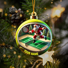Maxcorners Tennis Santa Decor Christmas Ornament, Personalized Ornament 2D Flat LM2211