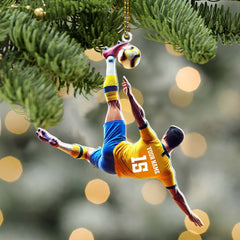 Maxcorners Custom Name and Number Soccer Ornament, Soccer Christmas Gift 2D Flat LM2211