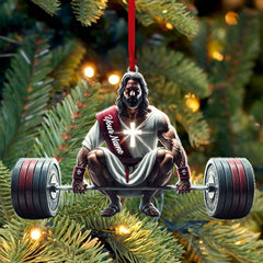 Maxcorners Custom Name Jesus Gym Ornament, Gymnastics Christmas Decoration 2D Flat LM2111