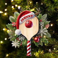 Maxcorners Custom Name Pickle Ball Ornament, Pickle Ball Christmas Gift 2D Flat LM2111