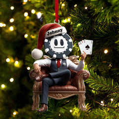 Maxcorners Custom Name Poker Ornament, Christmas Gift Decoration 2D Flat LM2111