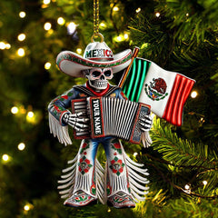 Maxcorners Custom Name Mexico Ornament, Christmas Gift for Mexican 2D Flat LM2111
