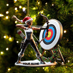 Maxcorners Custom Name Archery Christmas Ornament, Christmas Gift 2D Flat LM2111