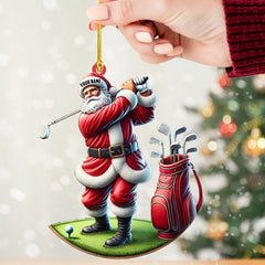 Maxcorners Santa Golf Christmas Ornament, Personalized Ornament 2D Flat LM2211
