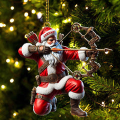 Maxcorners Custom Name Santa Archery Christmas Ornament, Christmas Gift 2D Flat LM2111