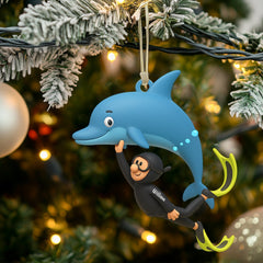 Maxcorners Dolphin Trainer Home Decor, Christmas Ornament, Personalized Ornaments 2D Flat LM2111