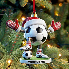 Maxcorners Football Ball Christmas Ornament, Personalized Ornament 2D Flat LM2211