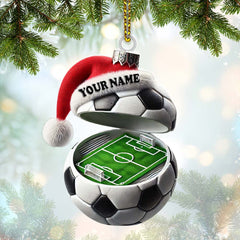 Maxcorners Custom Name Soccer Ornament, Christmas Gift for Soccer Lover 2D Flat LM2111
