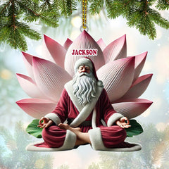 Maxcorners Custom Name Yoga Santa Ornament, Yogi Christmas Gift 2D Flat LM2211
