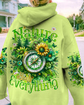 Maxcorners Nature Heals Everything Compass All Over Print LM2101