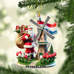Maxcorners Santa Netherlands Christmas Ornament, Personalized Ornament 2D Flat LM2211