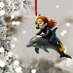 Maxcorners Dolphin Trainer Home Decor, Christmas Ornament, Personalized Ornament 19 2D Flat LM2111