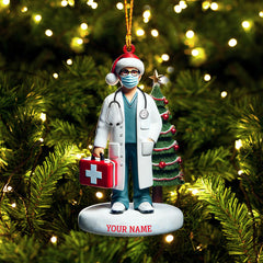 Maxcorners Healthcare Staff Christmas Ornament, Personalized Ornament 2D Flat LM2211
