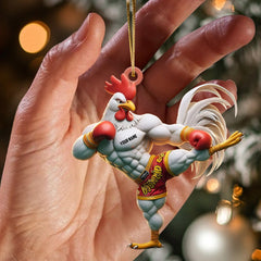 Maxcorners Chicken Muay Thai Christmas Ornament, Personalized Ornament 2D Flat LM2211