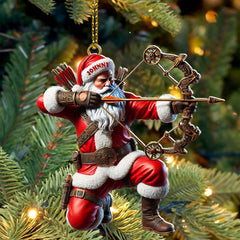 Maxcorners Custom Name Santa Archery Christmas Ornament, Christmas Gift 2D Flat LM2111