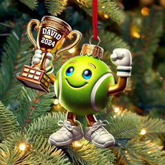 Maxcorners Custom Name Tennis Ornament, Tennis Lover Christmas Gift 2D Flat LM2111