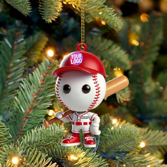 Maxcorners Baseball Christmas Ornament, Personalized Ornament 2D Flat LM2211