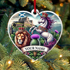 Maxcorners Custom Name Scotland Ornament, Christmas Gift for Scotland Lover5 2D Flat LM2111