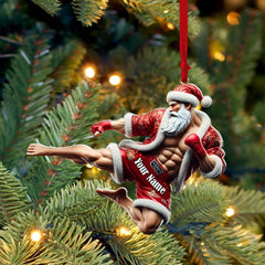 Maxcorners Custom Name Muay Thai Ornament, Christmas Gift for Muay Thai Lovers 2D Flat LM2111