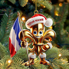Maxcorners Custom Name France Ornament, France Lover Christmas Gift 2D Flat LM2111